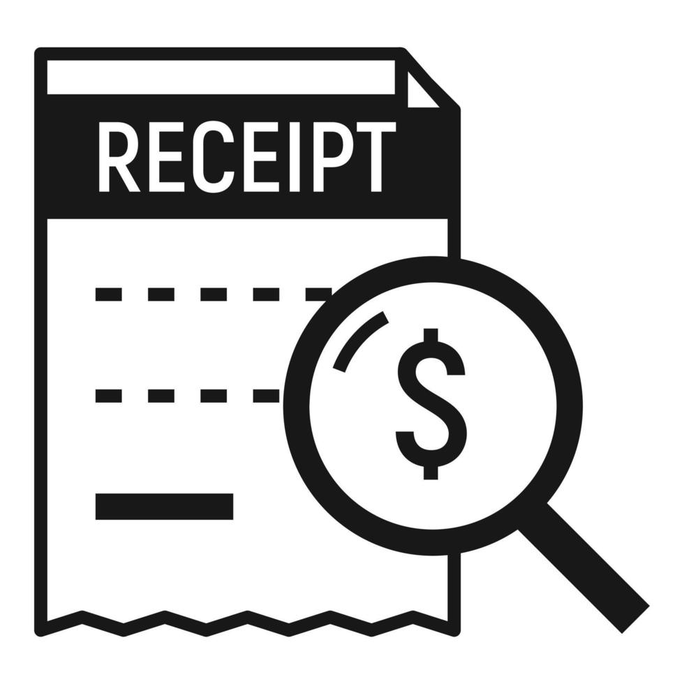 Money receipt icon, simple style vector