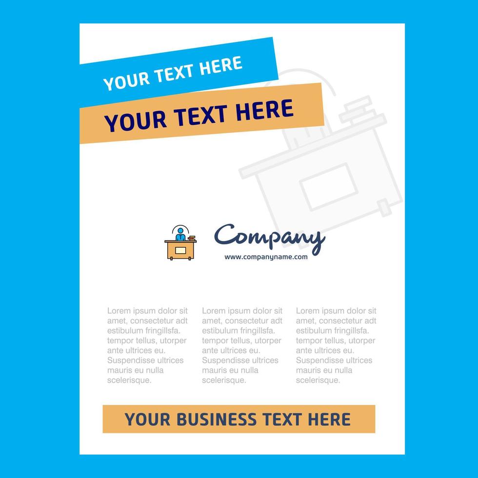 Office desk Title Page Design for Company profile annual report presentations leaflet Brochure Vector Background