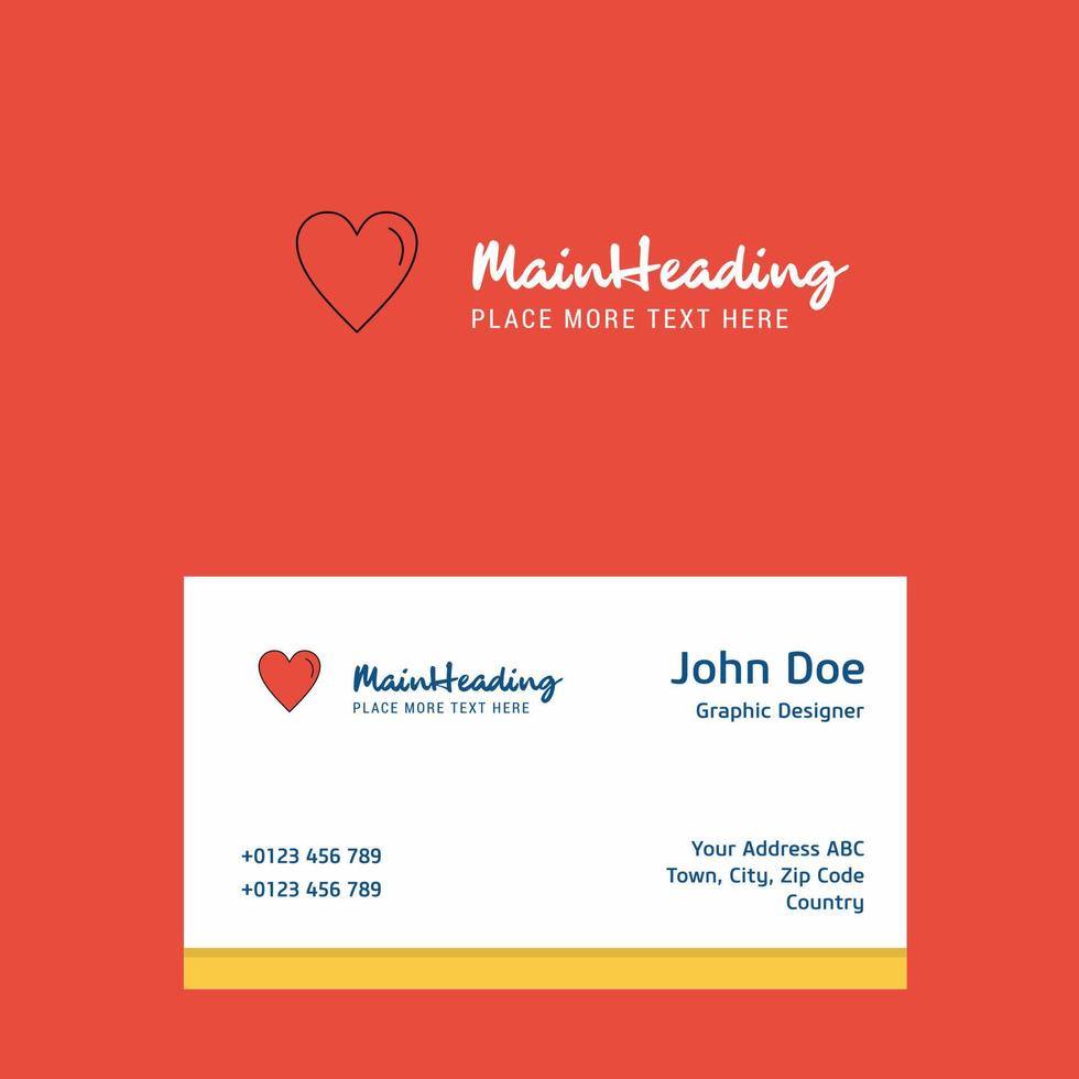 Heart logo Design with business card template Elegant corporate identity Vector