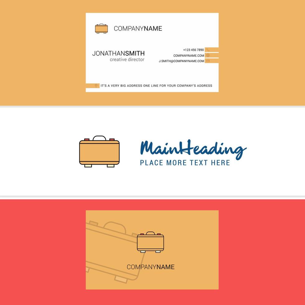 Beautiful Briefcase Logo and business card vertical Design Vector