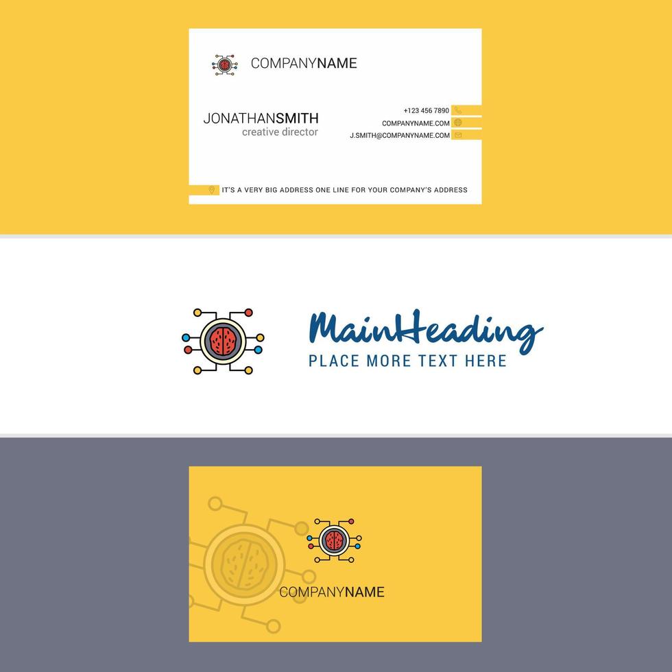 Beautiful Processor Logo and business card vertical Design Vector