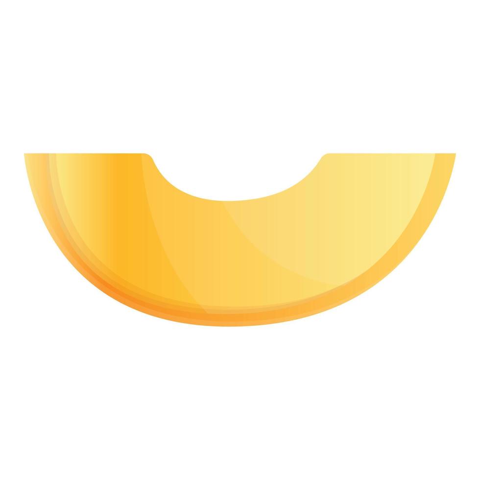 Apricot fresh slice icon, cartoon style vector