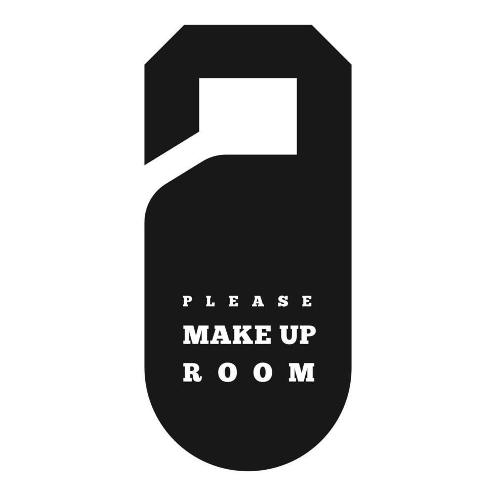 icono de etiqueta de puerta de sala de maquillaje, estilo simple vector