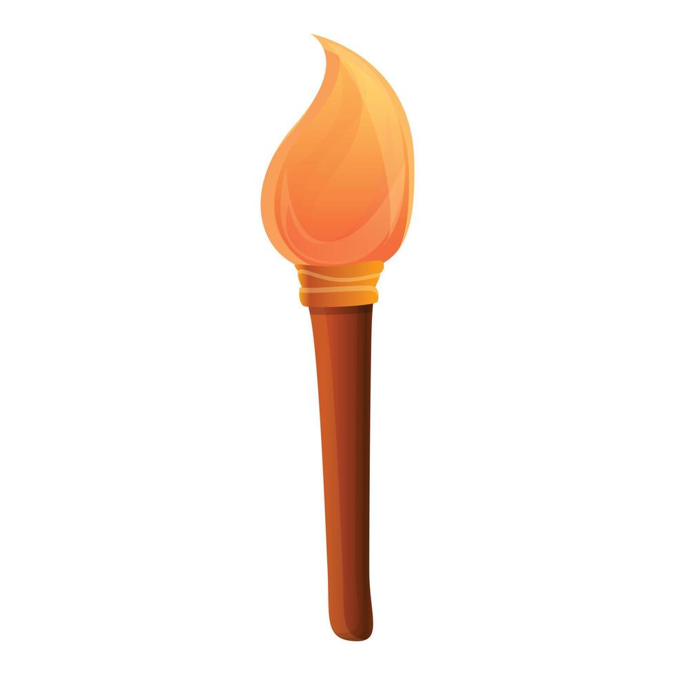 Old torch icon, cartoon style vector