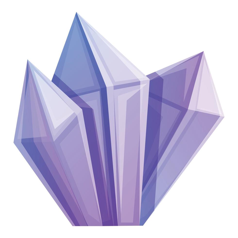 Magic crystal icon, cartoon style vector