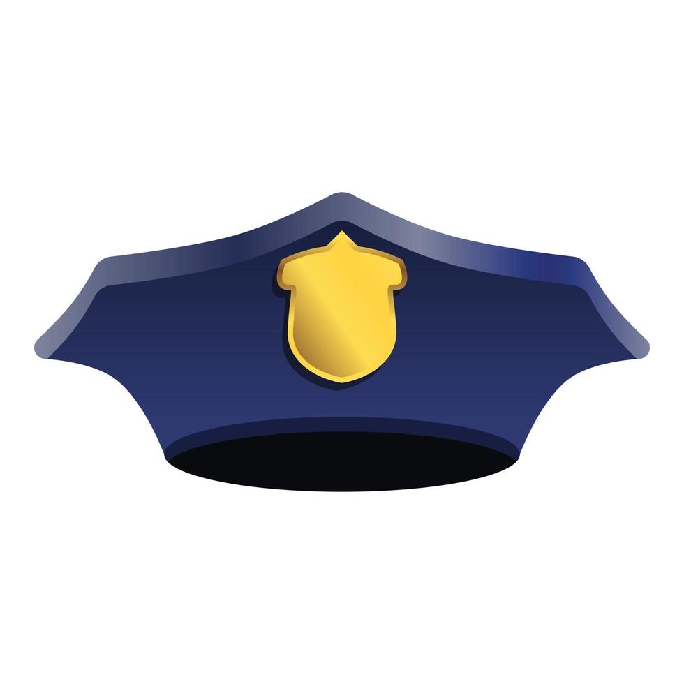 Police cap icon, cartoon style vector