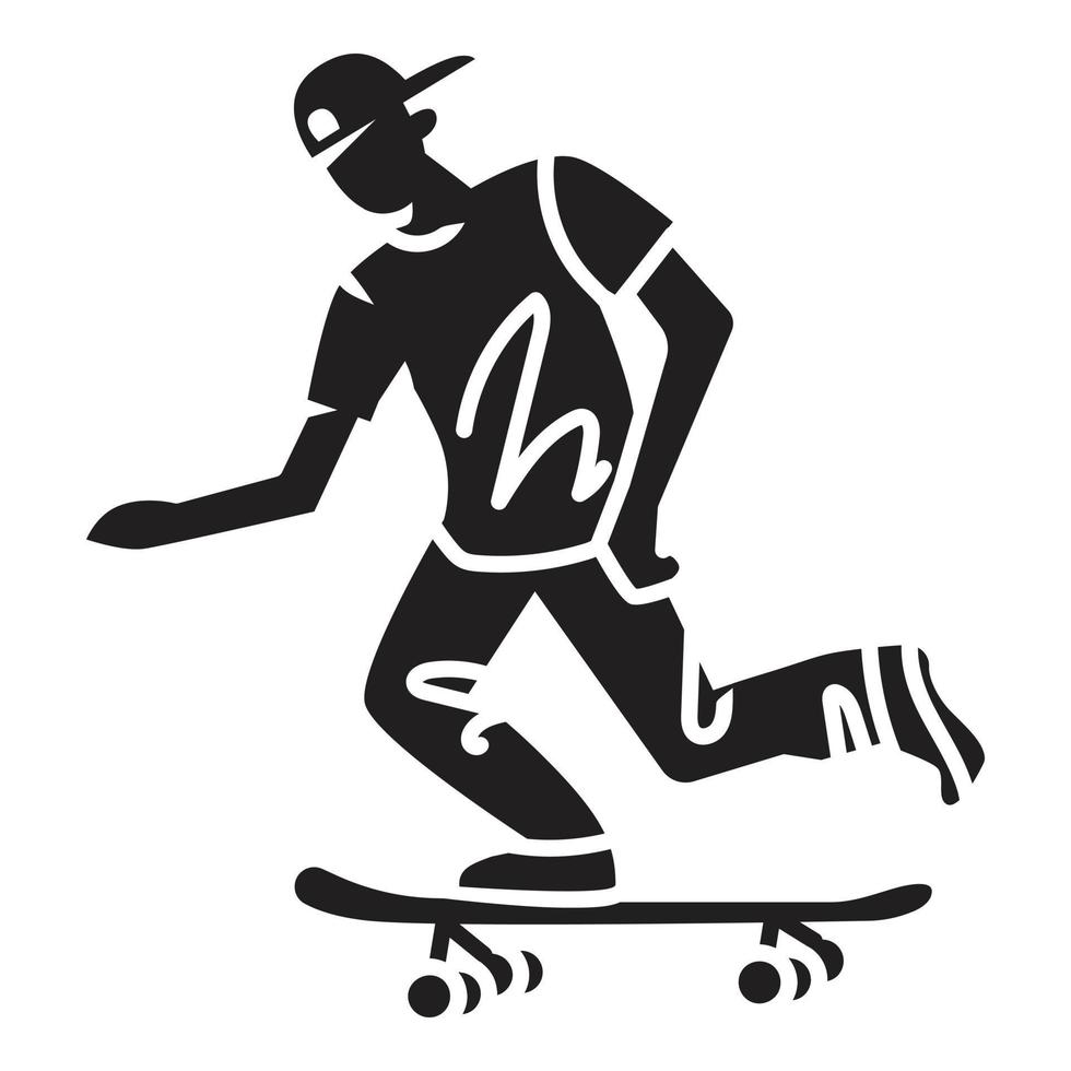 Modern skater icon, simple style vector