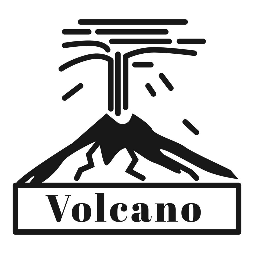 gran logo de erupción volcánica, estilo simple vector