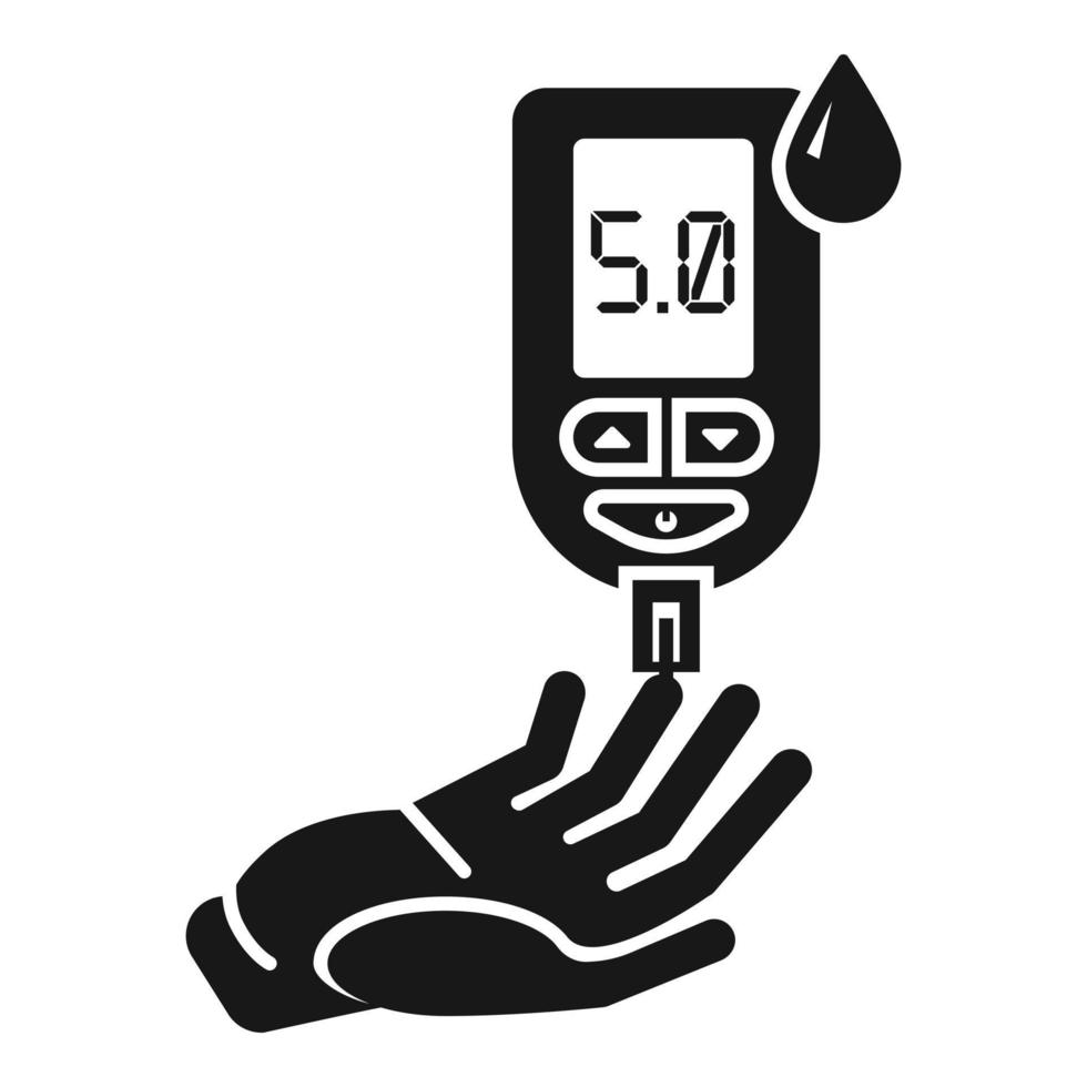 Glucose meter icon, simple style vector