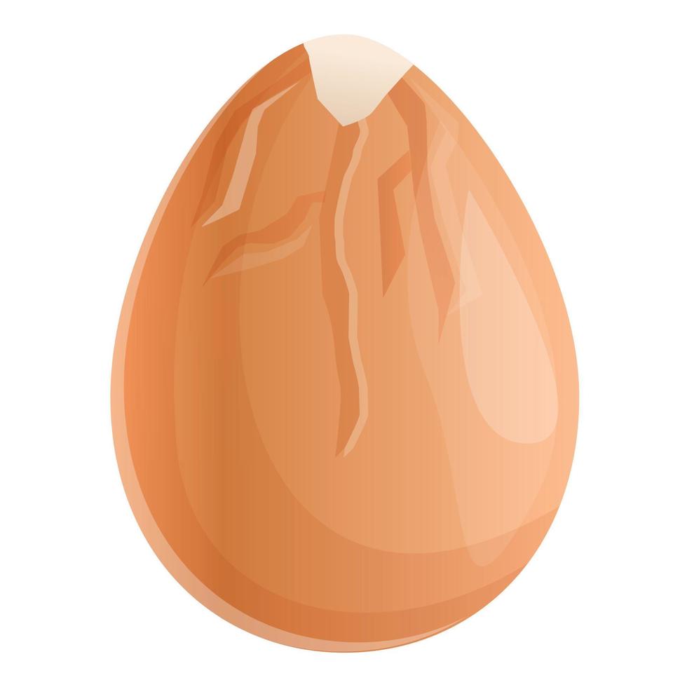 Crack chicken egg icon, cartoon style vector