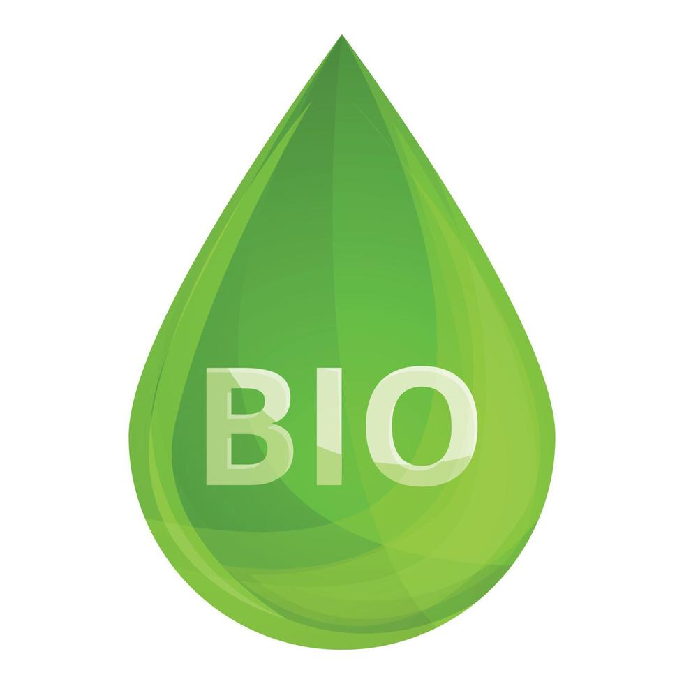 Bio fuel drop icon, cartoon style vector