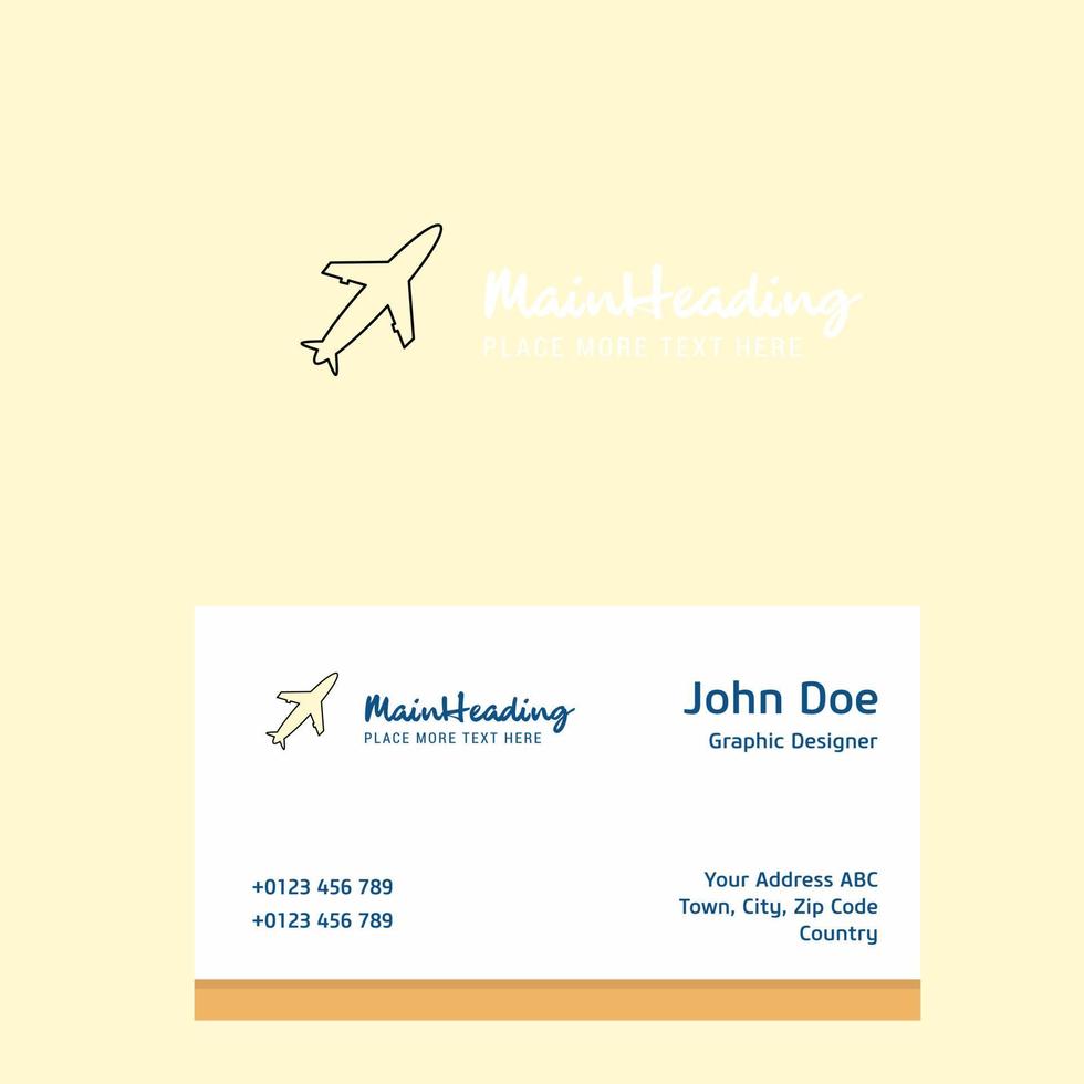 Aeroplane logo Design with business card template Elegant corporate identity Vector