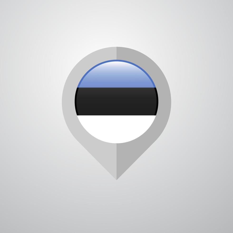 Map Navigation pointer with Estonia flag design vector