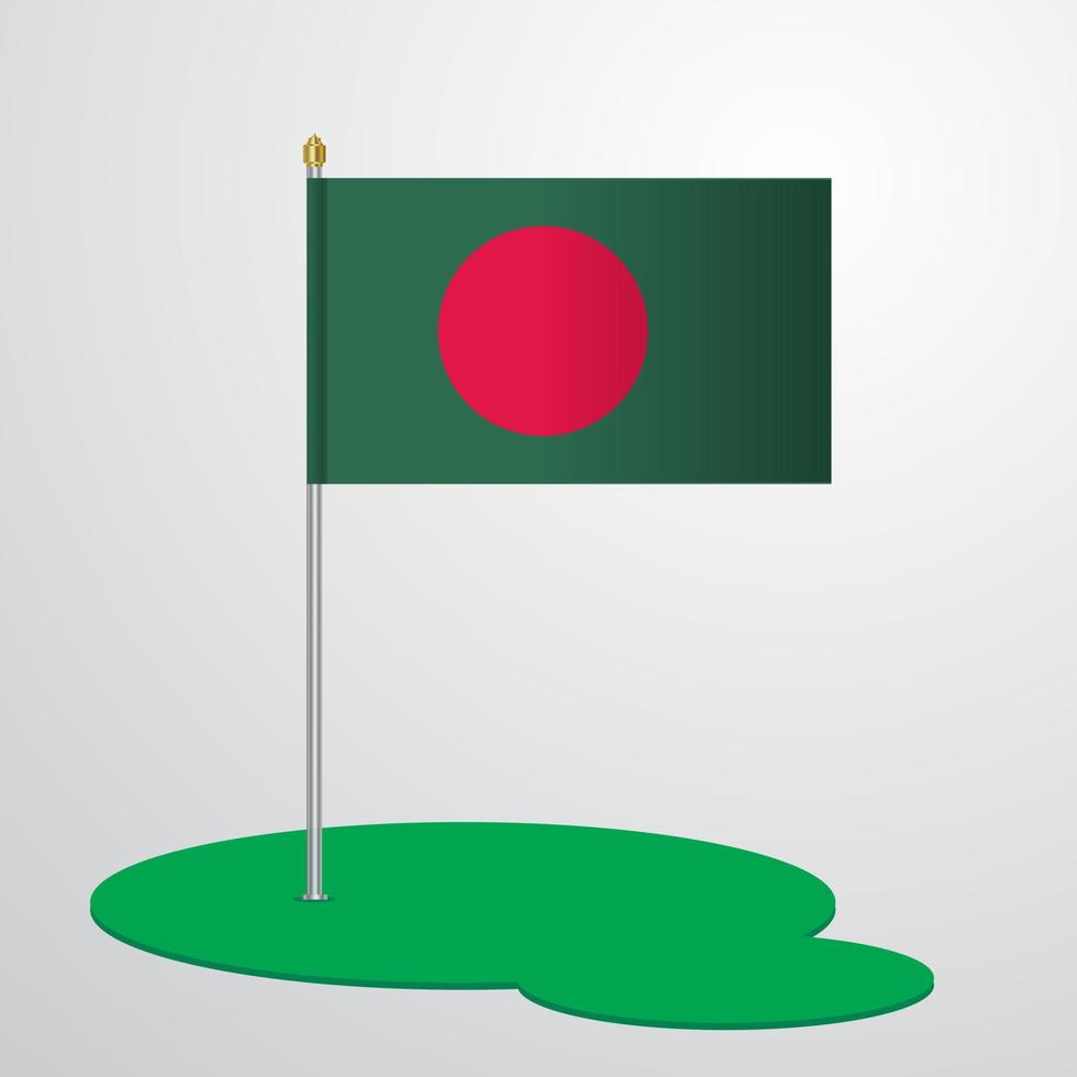 asta de la bandera de bangladesh vector