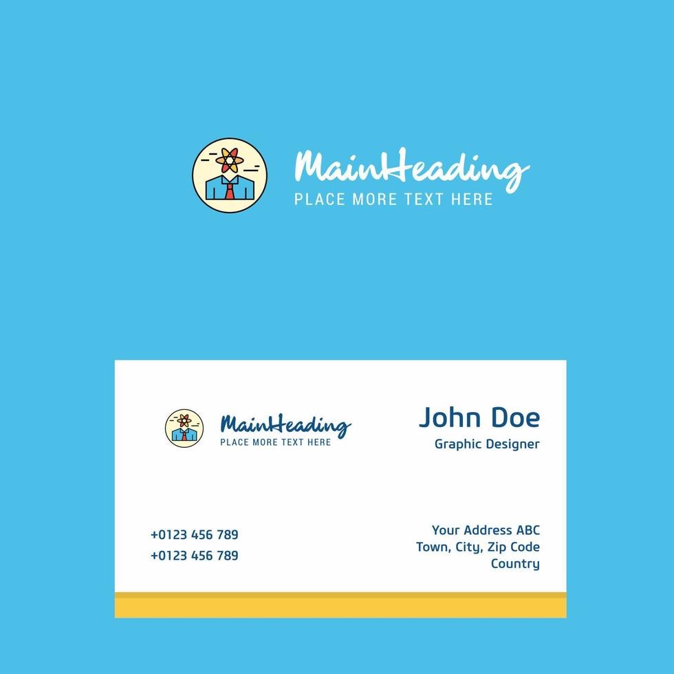 Confused man logo Design with business card template Elegant corporate identity Vector