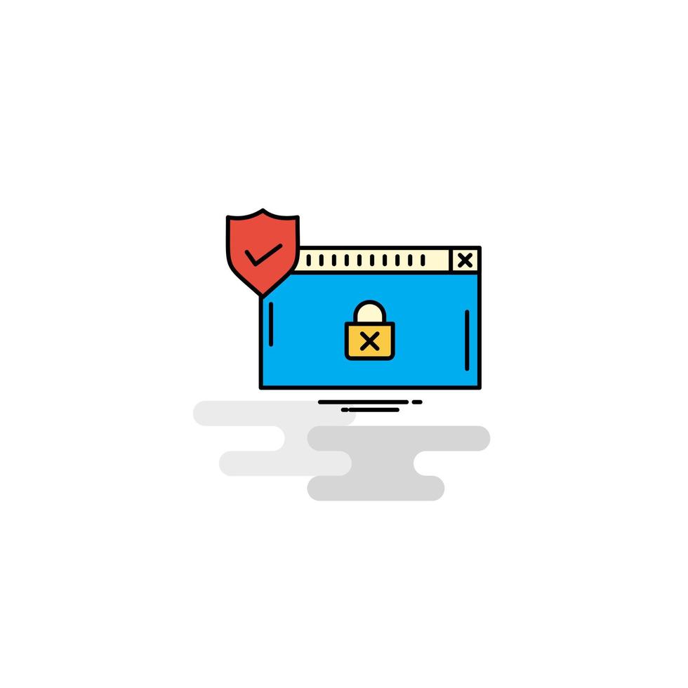 Flat Secure website Icon Vector