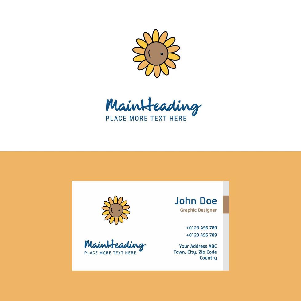 Flat Sunflower Logo and Visiting Card Template Busienss Concept Logo Design vector