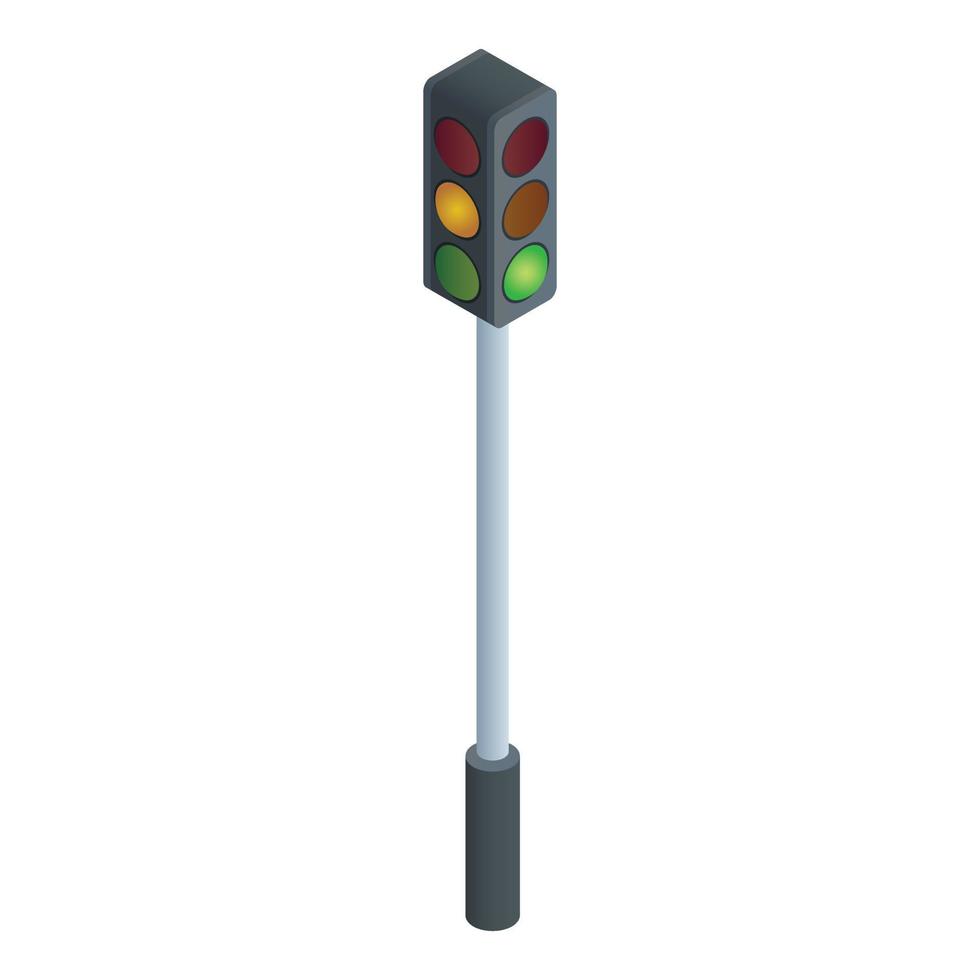 Street traffic lights icon, isometric style vector