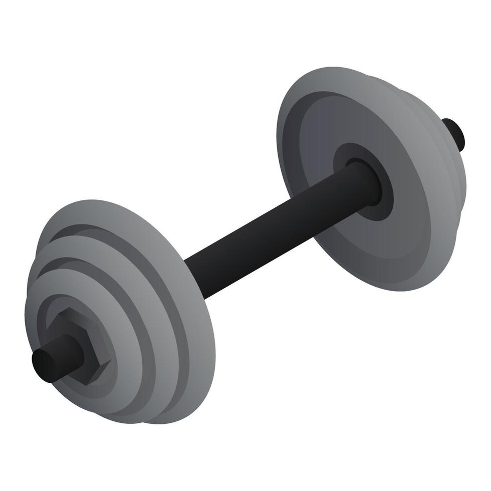 Gym dumbbell icon, isometric style vector