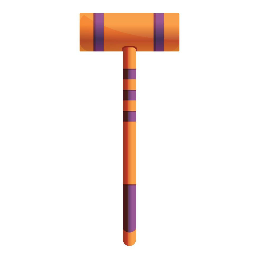 Croquet mallet icon, cartoon style vector