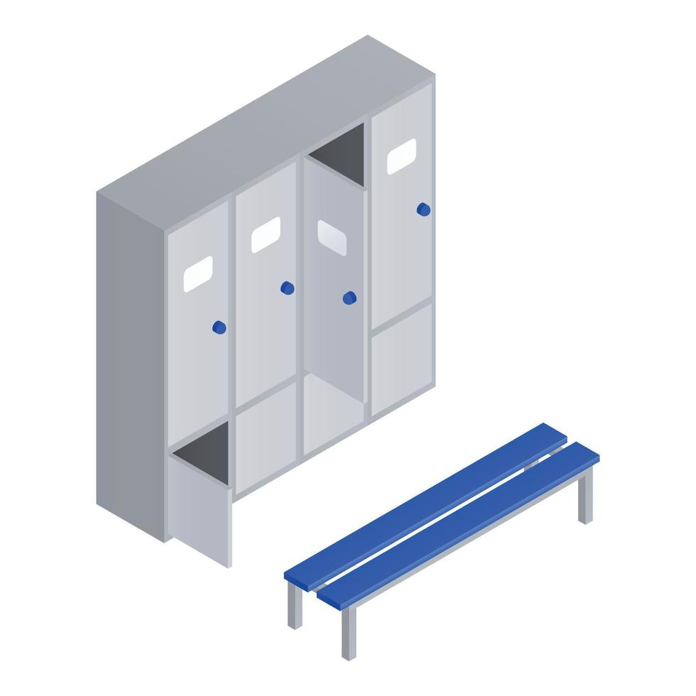 Pool locker room icon, isometric style vector