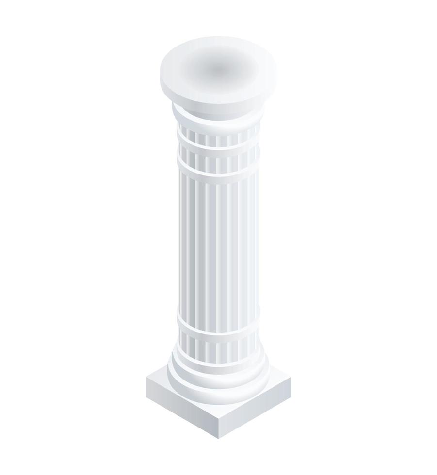icono de pilar de columna, estilo isométrico vector