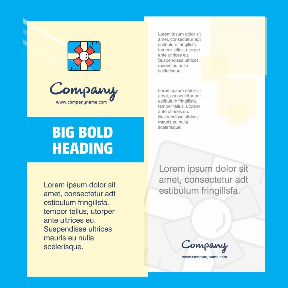 Giftbox Company Brochure Title Page Design Company profile annual report presentations leaflet Vector Background