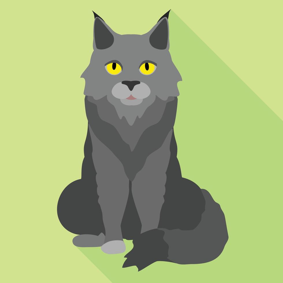 icono de maine coon gris, estilo plano vector