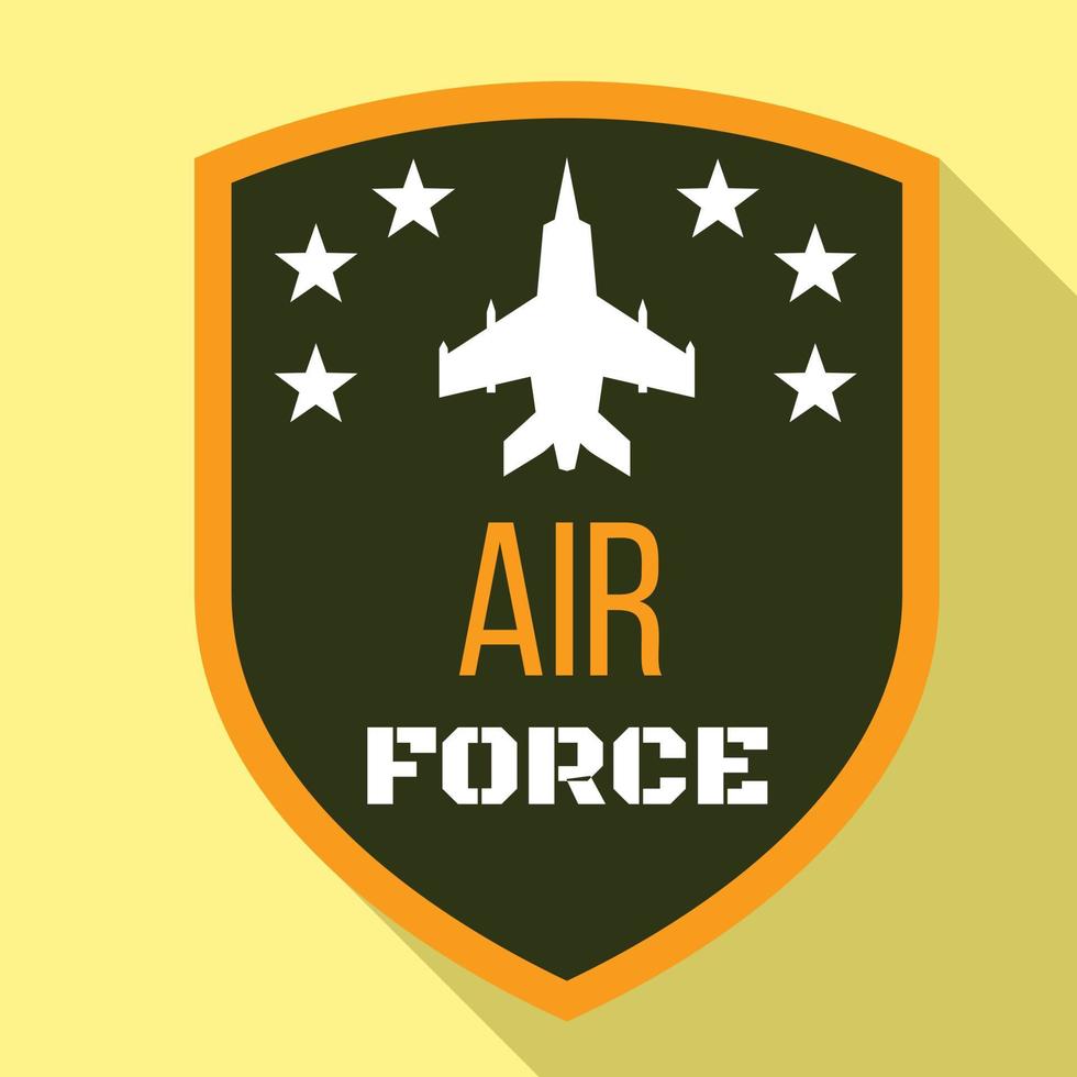 logotipo de la fuerza aérea de combate, estilo plano vector