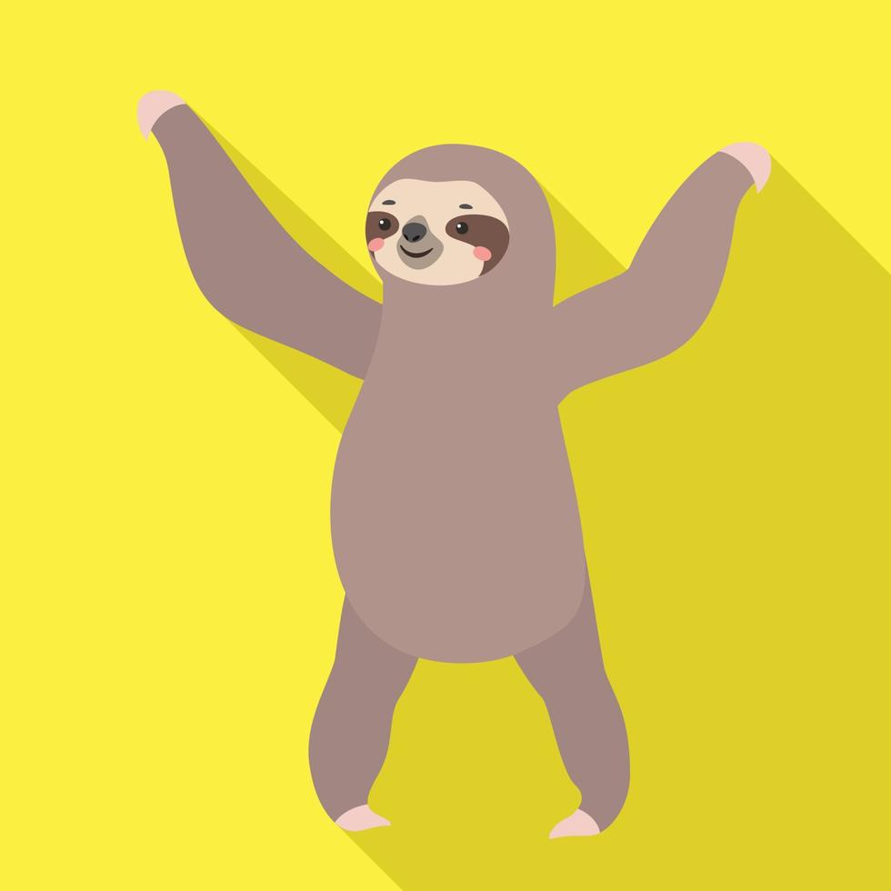 Dancing sloth icon, flat style vector