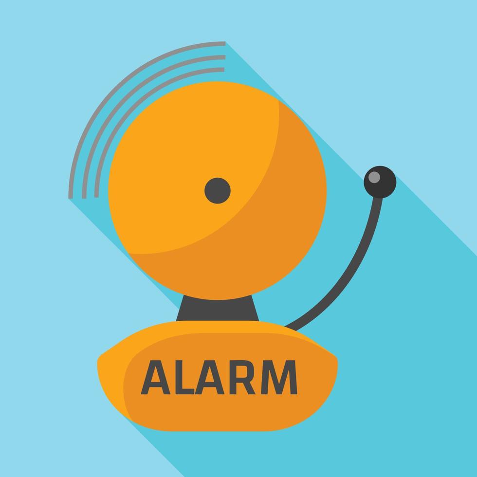 icono de alarma de timbre, estilo plano vector