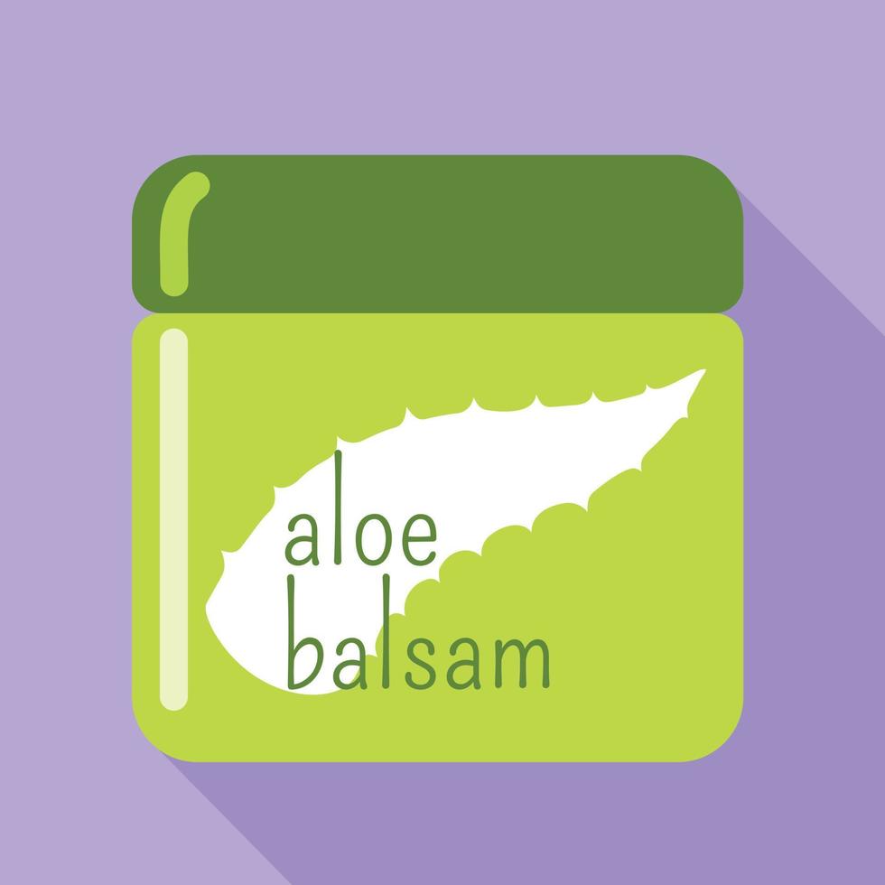 Aloe balsam icon, flat style vector