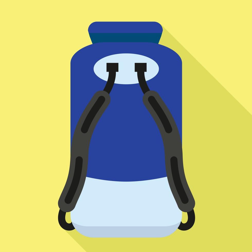 Rafting backpack icon, flat style vector