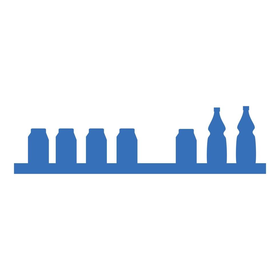 Household bottle shelf icon, flat style vector
