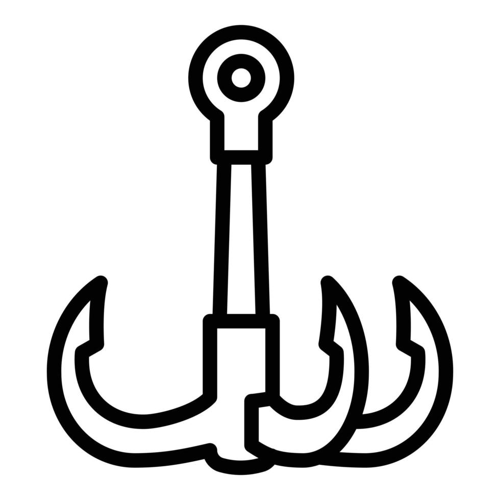 Ice hook icon, outline style vector