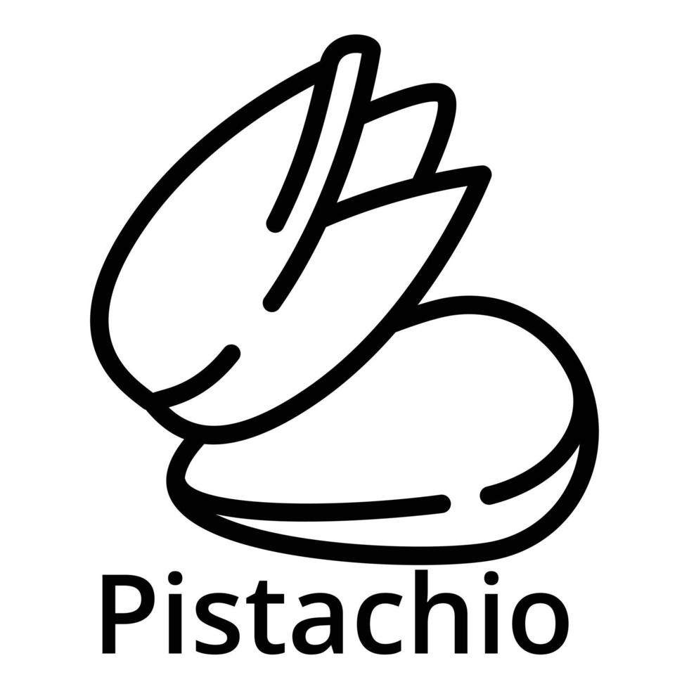 icono de pistacho, estilo de esquema vector