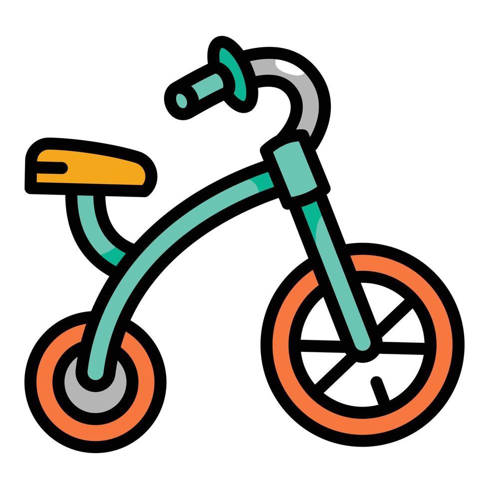 icono de triciclo de pedales, estilo de contorno vector