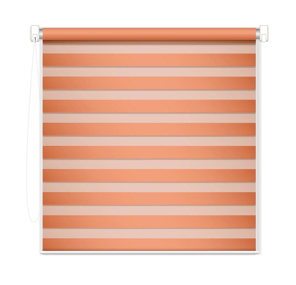 Red window blind icon, realistic style vector