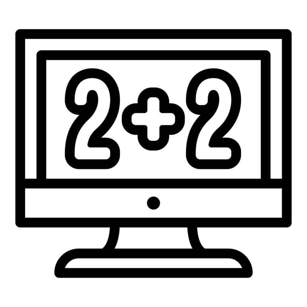 Computer calculations icon, outline style vector