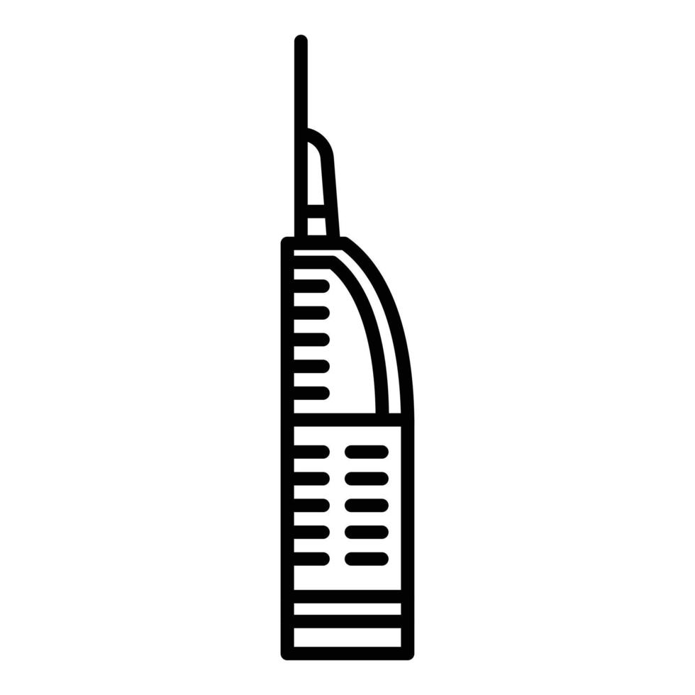 icono de torre moderna, estilo de esquema vector