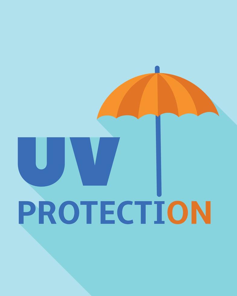 logotipo de protección uv, estilo plano vector