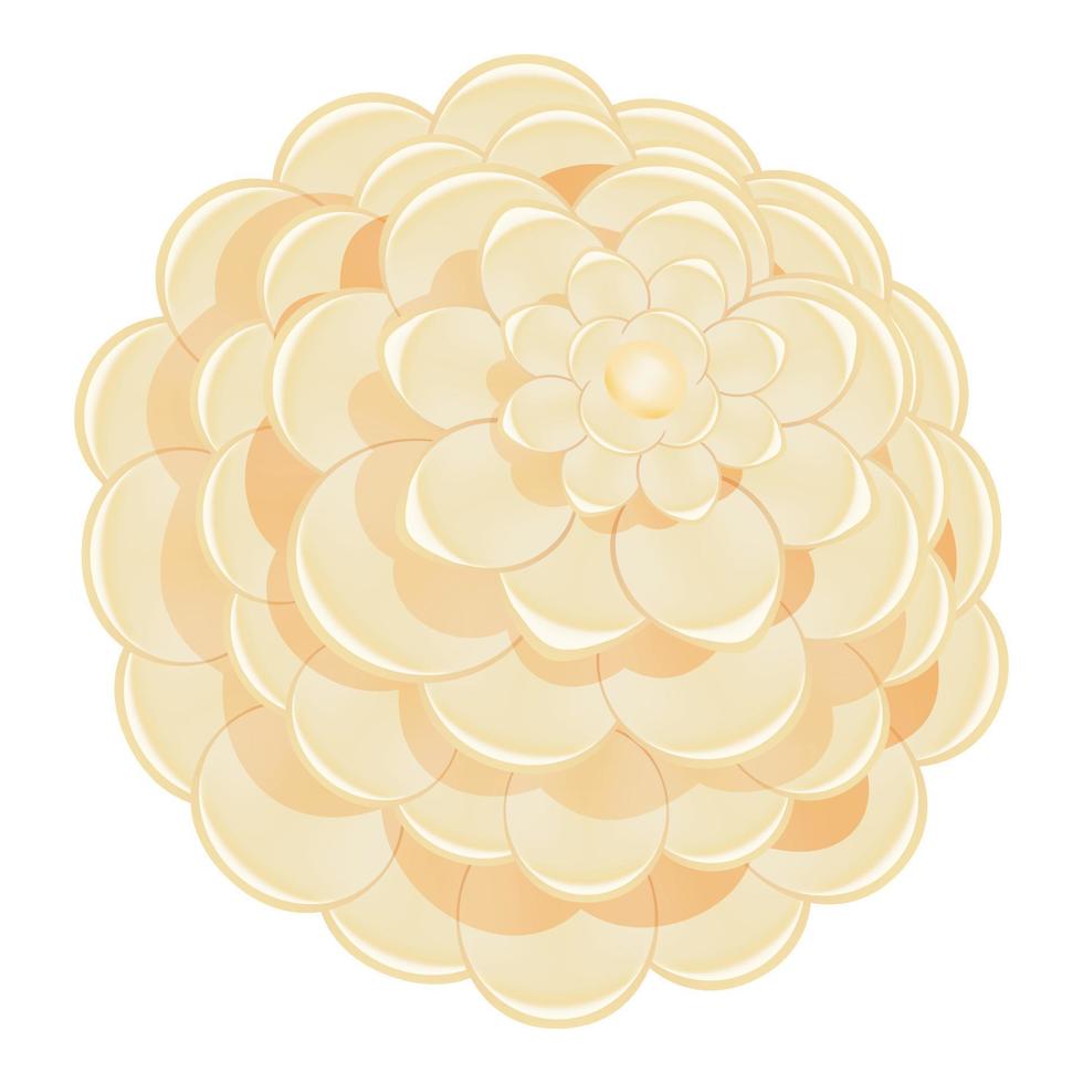 icono de camelia blanca, estilo de dibujos animados vector