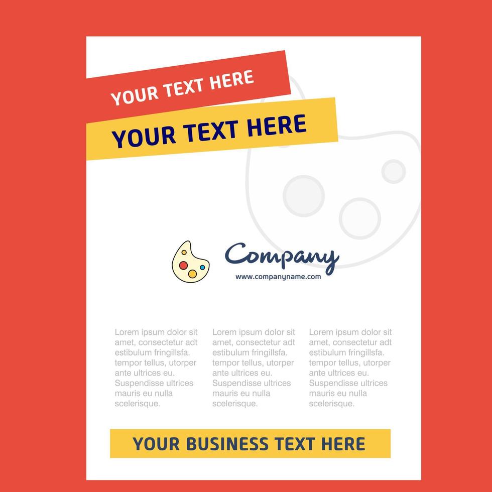 Paint tray Title Page Design for Company profile annual report presentations leaflet Brochure Vector Background