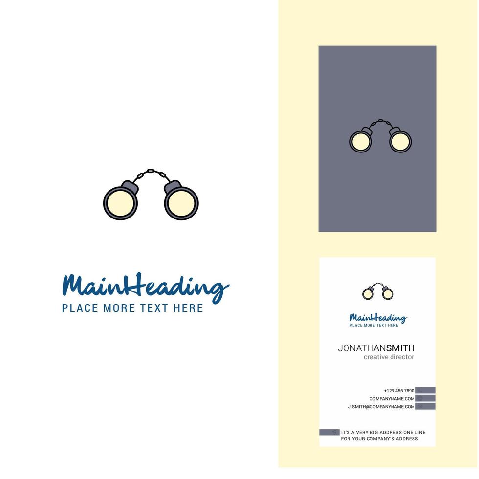 Hand cuffs Creative Logo and business card vertical Design Vector