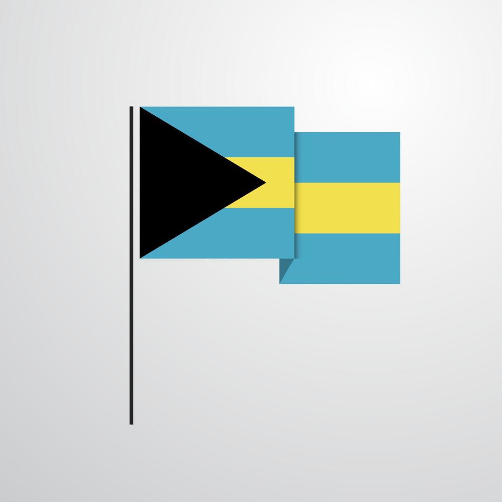 vector de diseño de bandera ondeante de bahamas