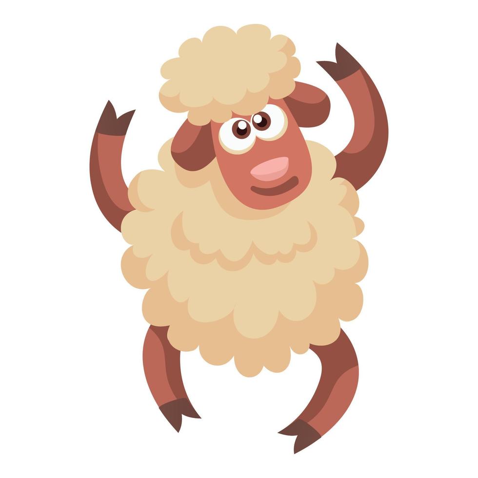 icono de oveja bailando, estilo de dibujos animados vector