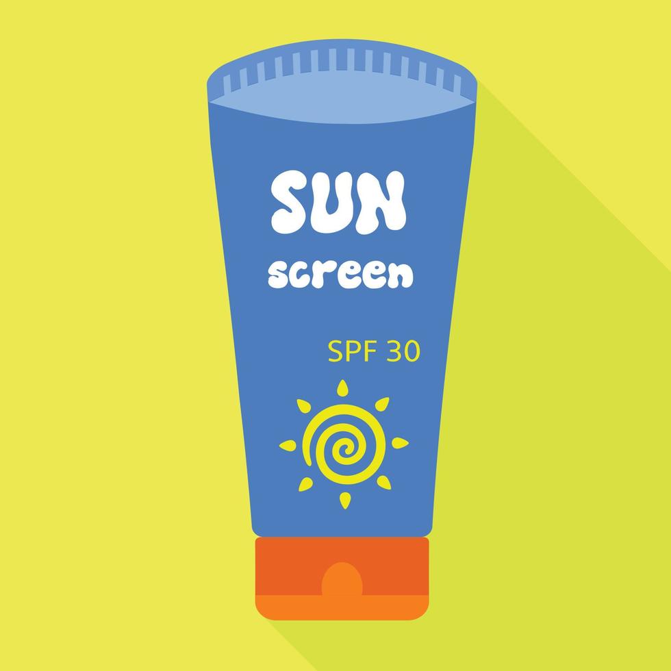 Sunscreen tube icon, flat style vector