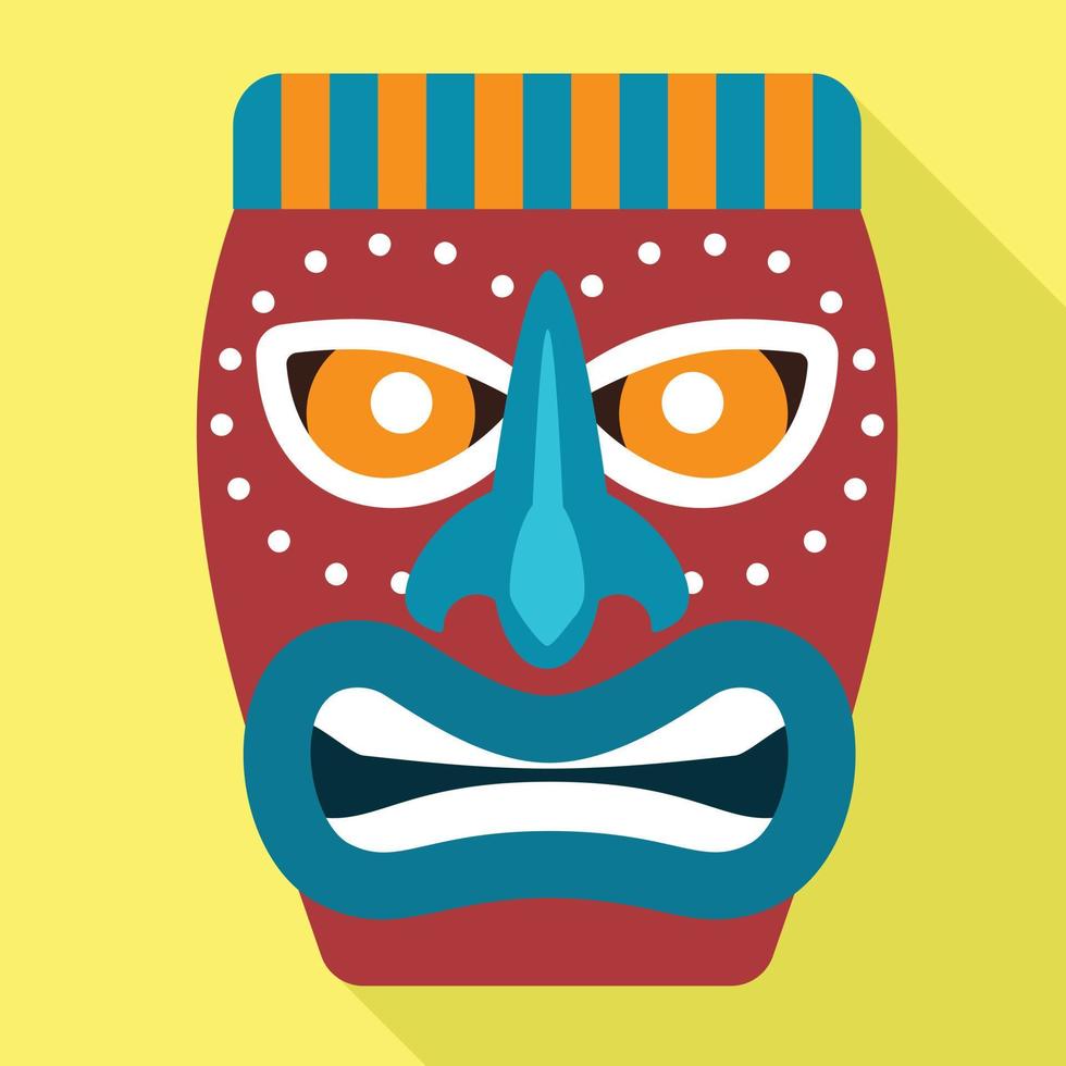 Tiki idol icon, flat style vector
