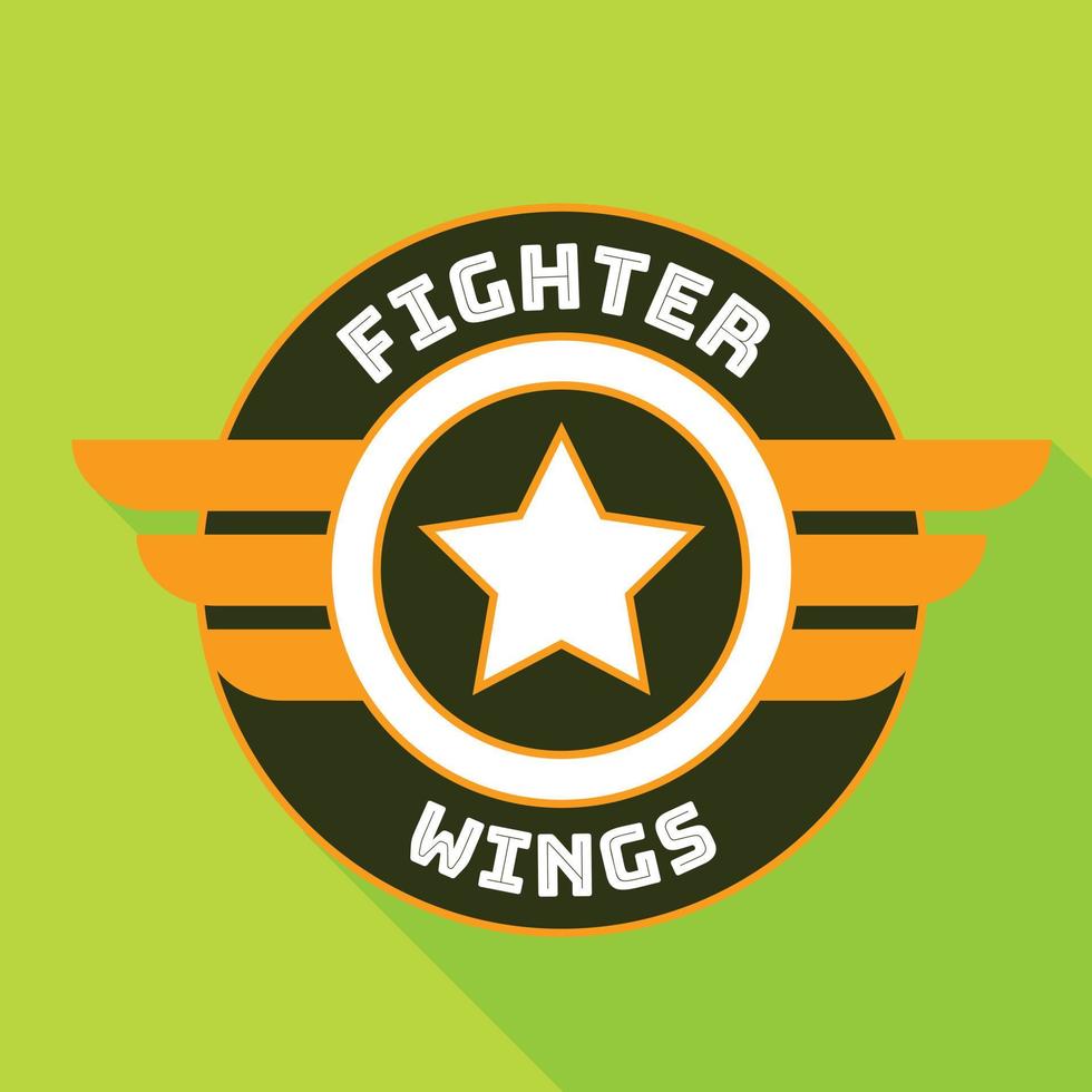 Fighter wings logo, flat style vector