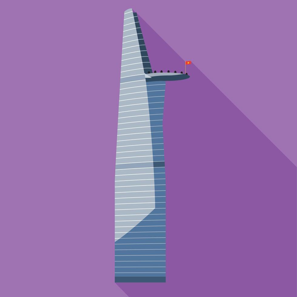 Vietnam sky tower icon, flat style vector